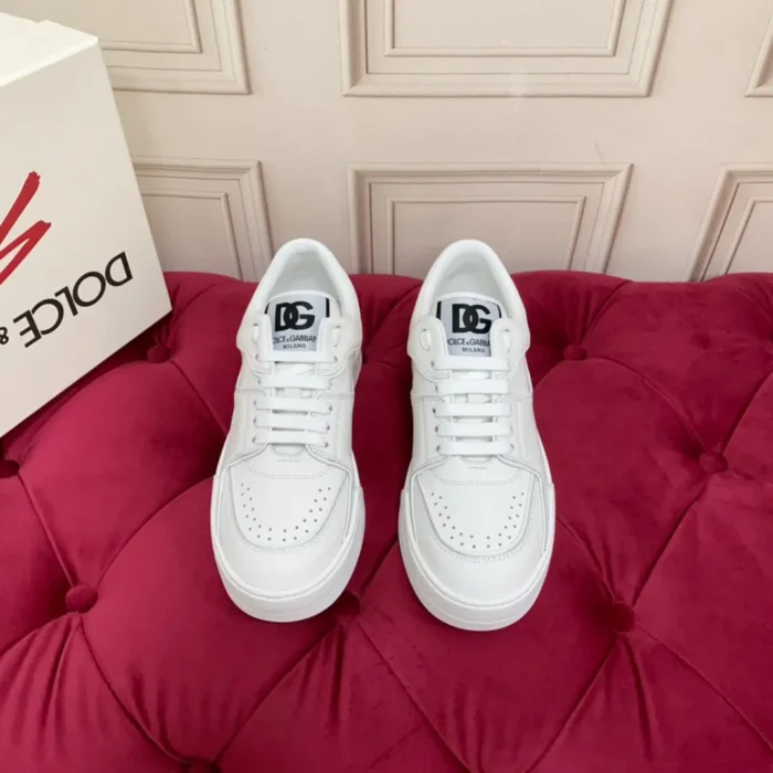 Dolce & Gabbana Calfskin New Roma Sneakers In White