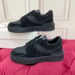 Dolce & Gabbana Calfskin New Roma Sneakers With Fusible Rhinestones Black