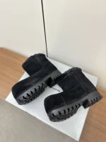 Balenciaga Alaska Fur Bootie in Black