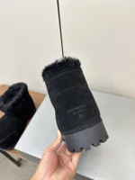 Balenciaga Alaska Fur Bootie in Black