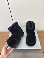 Balenciaga Alaska Fur Bootie in Black