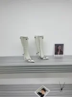 Balenciaga Women's Cagole 90mm Boot in Optic White