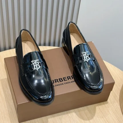 Burberry Black Leather Loafers