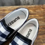 Burberry Checked Blue Slip-on Sneakers