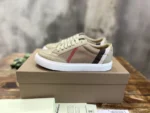 Burberry House Check And Leather Beige Sneakers