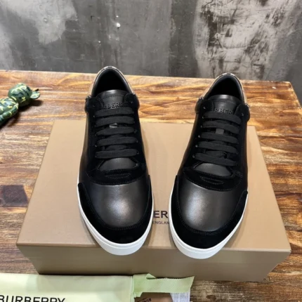 Burberry Leather Suede Vintage Black Sneakers
