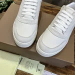 Burberry Leather and Check Cotton Sneakers