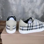 Burberry Vintage Check And Leather Gray Sneakers