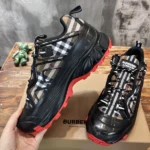 Burberry Vintage Check Cotton Arthur Black Beige Sneakers