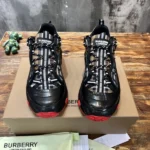 Burberry Vintage Check Cotton Arthur Black Beige Sneakers