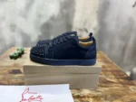 Christian Louboutin Louis Junior Spikes Black Veau Velours Sneaker