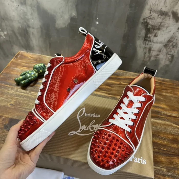 Christian Louboutin Louis Junior Spikes Red/Black Sneaker