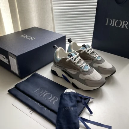 Dior B22 Low Top Sneaker Light Blue and White