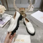 Dior Boy Platform Loafer White Brushed Calfskin