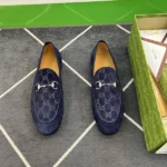 Gucci Men's Loafer With Horsebit Dark Blue