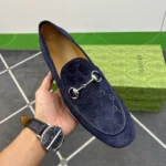 Gucci Men's Loafer With Horsebit Dark Blue