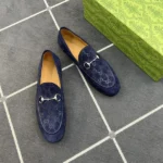 Gucci Men's Loafer With Horsebit Dark Blue