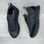 Moncler Pacey Nylon and Suede Sneakers In Black