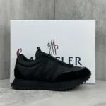 Moncler Pacey Nylon and Suede Sneakers In Black