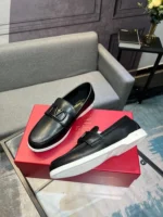 Valentino Leisure Flows Calfskin Loafer Black