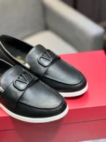 Valentino Leisure Flows Calfskin Loafer Black