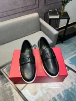 Valentino Leisure Flows Calfskin Loafer Black