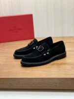 Valentino Stud Sign Loafer Suede Black