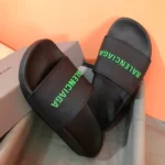 Balenciaga Pool Slide Sandal in Black/green