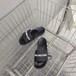 Balenciaga Pool Slide Sandal in Black/white