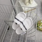 Balenciaga Pool Slide Sandal in White Black