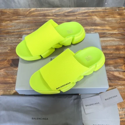 Balenciaga Speed 2.0 Recycled Knit Slide Sandal Green