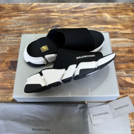 Balenciaga Speed 2.0 Recycled Knit Slide Sandal Black