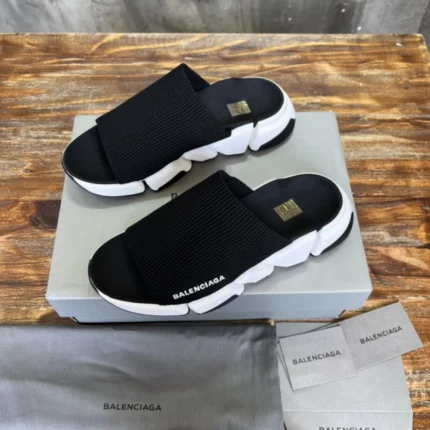 Balenciaga Speed 2.0 Recycled Knit Slide Sandal Black