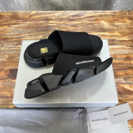 Balenciaga Speed 2.0 Recycled Knit Slide Sandal in Black