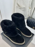Chanel Boots In Black Suede