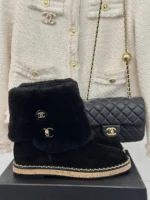 Chanel Boots In Black Suede
