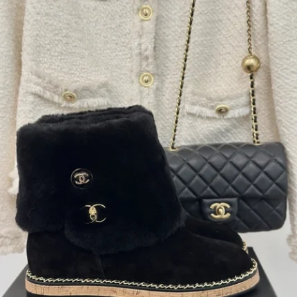 Chanel Boots In Black Suede