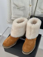Chanel Boots In Brown Suede