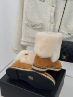 Chanel Boots In Brown Suede