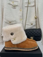 Chanel Boots In Brown Suede