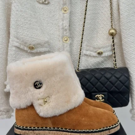 Chanel Boots In Brown Suede