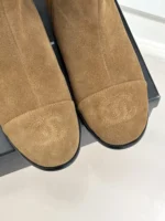 Chanel Brown Suede Ankle Boots