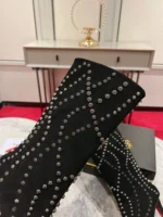 Christian Louboutin Astrilarge Pika Red Sole Suede Spike Booties