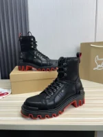 Christian Louboutin Boots Coated Canva And Calf Leather Black