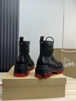 Christian Louboutin Boots Coated Canva And Calf Leather Black