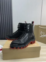 Christian Louboutin Boots Coated Canva And Calf Leather Black