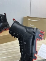 Christian Louboutin Boots Coated Canva And Calf Leather Black