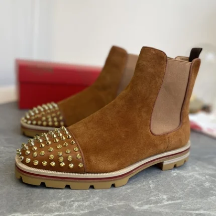 Christian Louboutin Melon Spike Chelsea Boot Brown