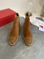 Christian Louboutin Melon Spike Chelsea Boot Brown