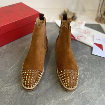 Christian Louboutin Melon Spike Chelsea Boot Brown